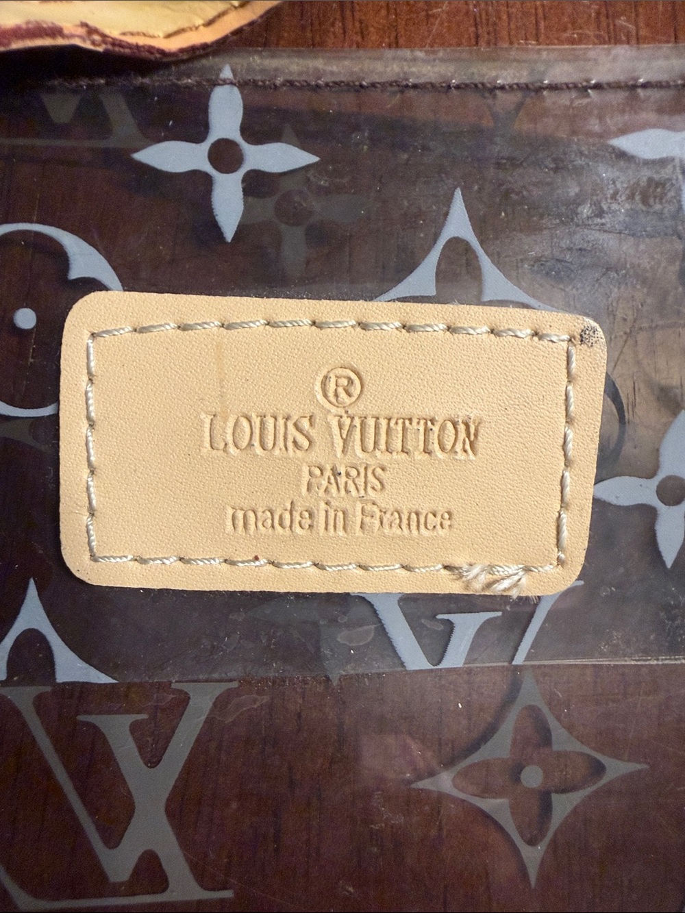 Louis Vuitton Transparent Monogram Tote with Tan Leather Straps - Picture 3 of 8